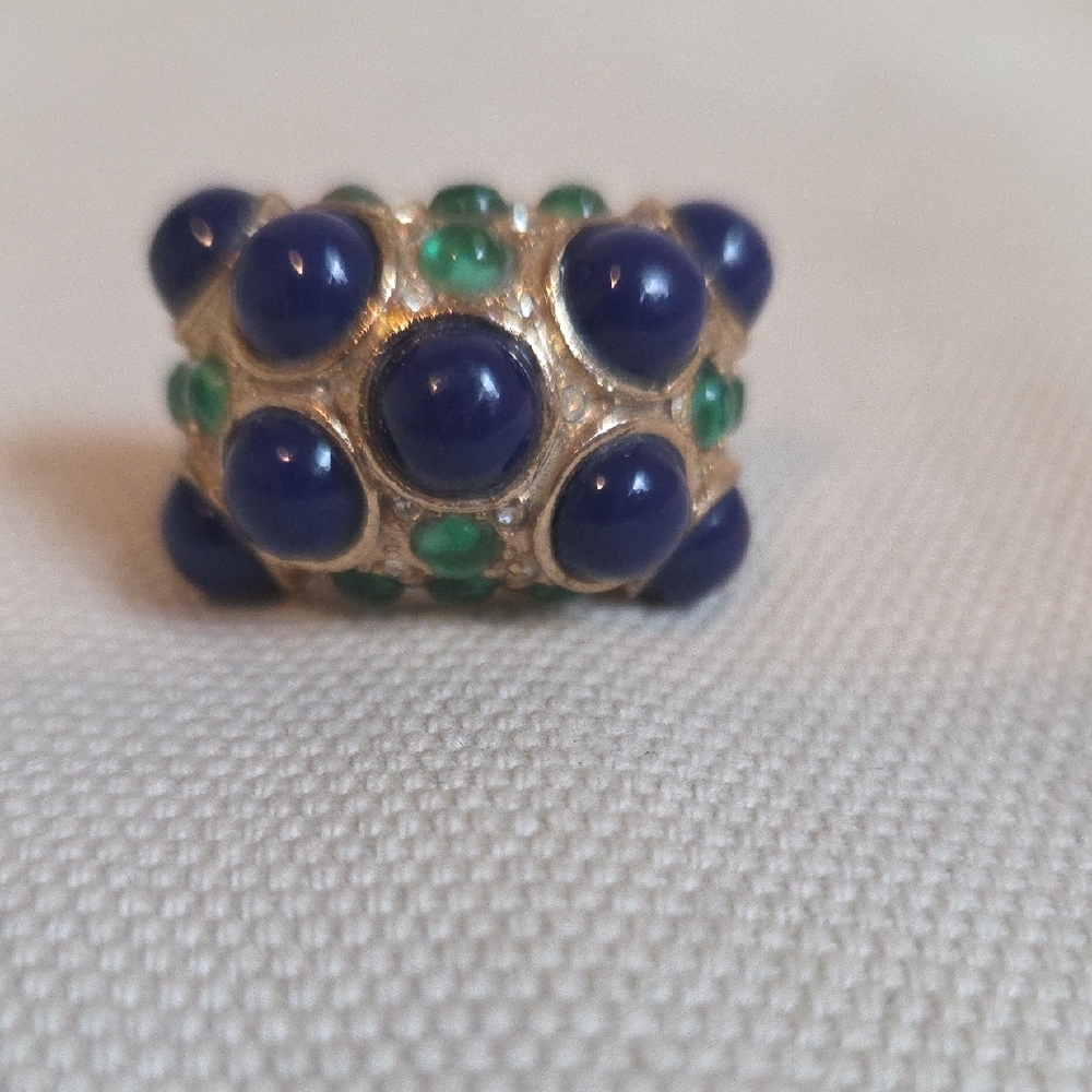 Kenneth Jay Lane Blue and Green Statement Ring